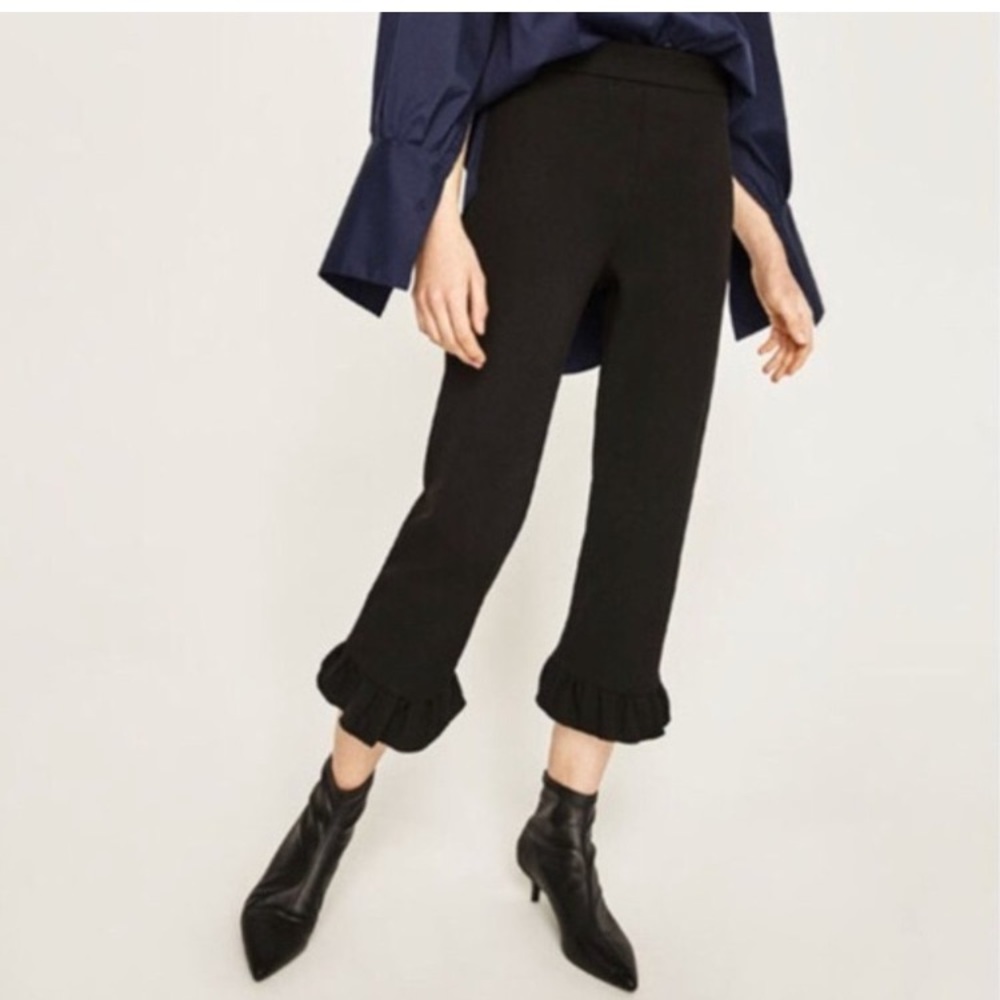 Zara ruffle hem dress pant